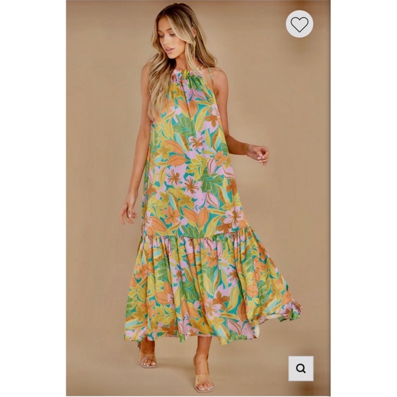 LAROQUE SULLIVAN DRESS IN MALIBU FLORAL COLORFUL SLEEVELESS PULLOVER MAXI DRESS - Picture 15 of 15